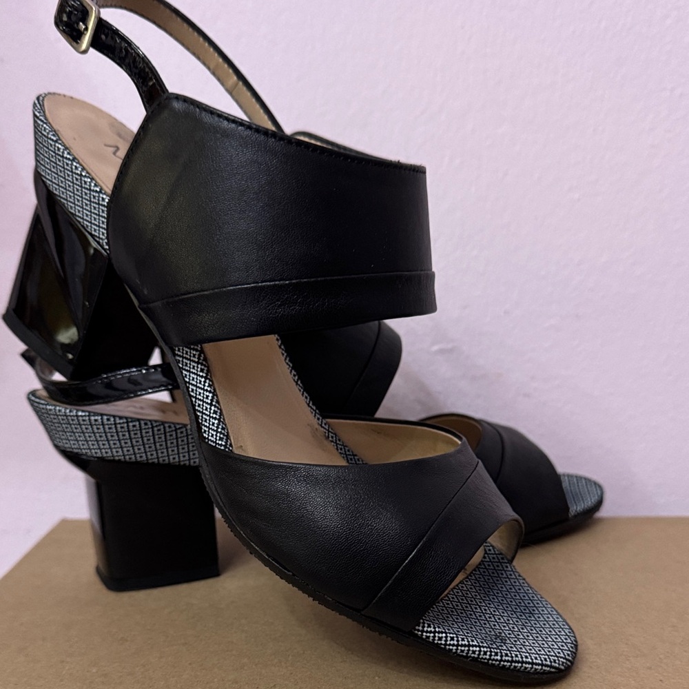 Vero Cuoio Black and White Patterned Heels